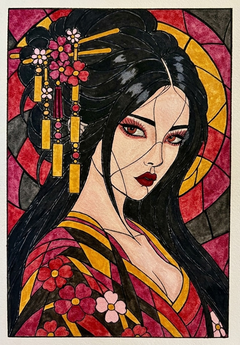 Mizuki, original watercolor painting by Lisa Armella