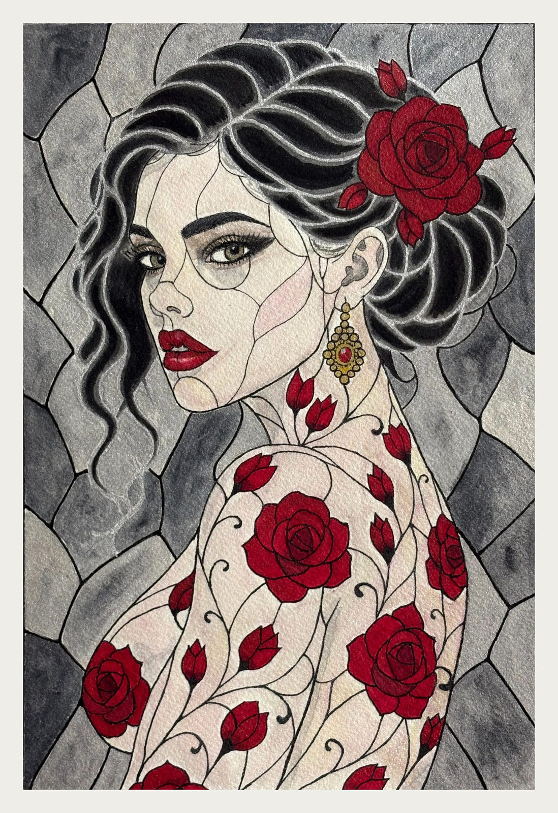 Tattiana, original watercolor painting by Lisa Armella